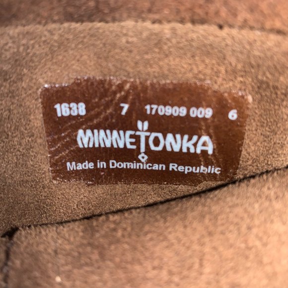 MINNETONKA Brown Suede Three Layer Fringe Boots - Picture 4 of 12